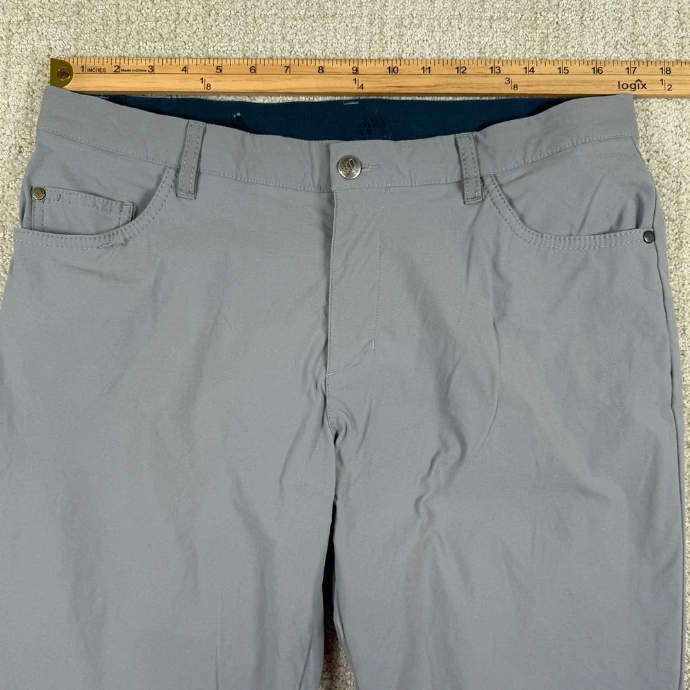 Adidas 365 Mens 34x32 (Actual 34x30) Gray Go-To 5 Pocket Tapered Fit Golf Pants